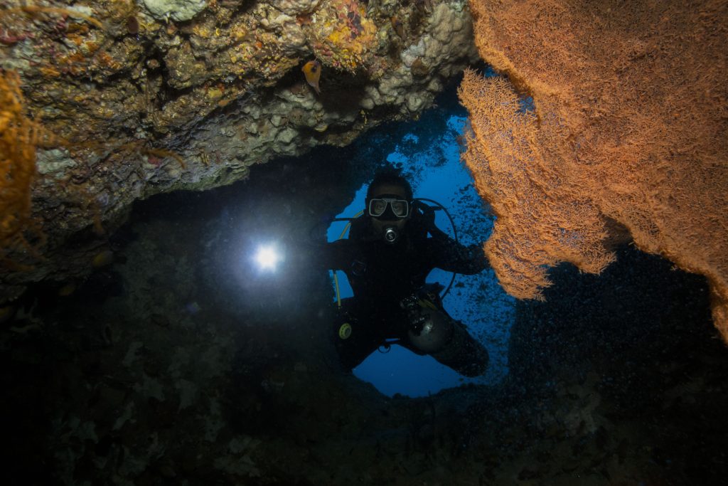 Diver in Hole